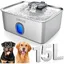 Fontaine a Eau Chat INOX 15L Grande Fontaine a Eau Chien avec Zone de Boisson Plus Large Super Silencieuse Fontaine à Eau ABREUVOIR