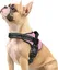 Harnais Chien Harnais Anti Traction pour Chien Réfléchissant Réglable Respirant Facile à Mettre avec Poignée Contrôle Rose S