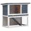 Clapier dextérieur - vidaXL - 1 porte - Gris - Bois - 90x45x80 cm