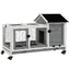Clapier cage à lapins rongeurs sur roulettes 2 portes verrouillables - dim. 108L x 58l x 735H cm - bois massif