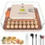Couveuse Automatique 56 Oeuf - Fenêtre 360° Lampe À Mirer - Pour Oeuf De Poules Canards Cailles Et Volaille Incubateur à œufs