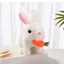 Lapin Jouet électronique interactif pour animaux de compagnie Le lapin marche et couine, jouet en peluche de Pâques Lapin en