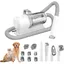 C Tondeuse chien 2,5L 300w aspirateur poil de chien réglage à 3 vitesses filtration à 4 niveaux tondeuse pour chien avec aspirateur