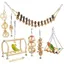 Jouets pour oiseaux - Ensemble de jouets pour perroquets - Ensemble de 8 pièces - Bois naturel - Comprend une balançoire un bloc à