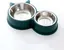 Gamelle pour Chat Gamelles Doubles Gamelle Chat en Acier Inoxydable Ensemble Mangeoirs et Abreuvoirs (Vert)