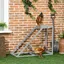 Perchoir en bois pour poule aire de jeux en bois pour poules avec balançoire échelle plateforme 96 x 40 x 71 cm gris
