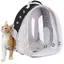 Sac à dos de transport pour chat - Extensible Bulles transparent pour petit chien jusqu'à 5 kg, chat - Noir