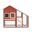 JILLS - Poulailler enclos cage poules dextérieur Clapier Rouge et blanc 140x63x120cm - Bois de sapin massif OCT33763673
