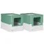 Lot de 2 bacs à litière pour chat PawHut maison de toilette pliable double porte battante et supérieure + pelle + tiroir à litière
