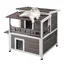 Maison pour Chat D'extérieur Résistante aux Intempéries-VEVOR-750x751x820mm-Abri Spacieux en Bois à Deux Niveaux pour Chats