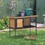 Cage à lapins en bois sur pieds clapier pour rongeurs cochons dinde avec toit ouvrable - dim. 915L x 45l x 70H cm