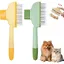 Lot de 2 peignes autonettoyants pour chat Brosse à poils longs et courts Multifonctions Avec bouton de déclenchement Pour