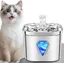 Distributeur d'eau pour Chat Acier INOX antibactérien,Alimenté par USB Ultra-Silencieux Fontaine Eau Chat (Argent,Distributeur