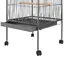 Volière pour Canaries Perroquet MVS - Cage à oiseaux avec toit Acier Noir 66 x 66 x 155 cm - shop96023689