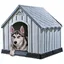 (Gris)Niche pour chiengrande maison de chiens Gris 92x87x91 cm Plastique 51545