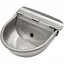 Abreuvoir à eau en acier inoxydable avec bouchon de vidange et valve à flotteur réglable pour cheval, chien, bétail, chèvre, mou