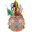 Jouets pour oiseaux en jonc de mer Jouet pour oiseaux avec blocs de bois colorés et froissés en papier et bambou Multicolore JOUET