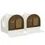 Lot de 2 bacs à litière pour chat PawHut maison de toilette avec porte battante, pelle et filtre inclus Blanc et Noir