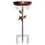 Mangeoire à oiseaux sur pied Terrasse extérieure en métal antirouille de 80 cm design rétro hauteur réglable idéale pour les patios