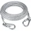 Câble de laisse pour chien - 5 mm x 3 m - acier inoxydable - argenté - chaîne pour chien - avec boucle double en acier inoxydable -