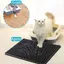 Tapis litière chat 55×75 cm noir – double couche nid d’abeille imperméable antidérapant facile à nettoyer