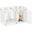 GOPLUS Parc pour Chien Pliable à 6 Panneaux Hauteur 80CM pour Chiot Moyenne et Petite  1 Porte Verrouillable Blanc