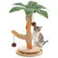 PAWZ Road Griffoir pour Chat en Bois de 45cm Design Feuilles avec Tunnel à Balle & Sisal Naturel 45 cm Beige