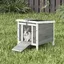 Clapier à lapin cage à lapin avec rampes/porte toit ouvrant et étanche - en bois de sapin 51 x 42 x 43 cm gris et blanc