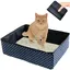 Bac à litière pour chat - Bac à litière portable - 40 x 30 x 13 cm - Pliable - Bac à litière de voyage - Étanche et antidérapant - T