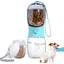 Gourde pour Chien avec Compartiment Nourriture gamelle deau de Voyage pour Chiot Distributeur Portable pour Animaux
