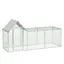 Grand Poulailler Métallique en Acier Galvanisé Toit Imperméable Anti-UV Parc Grillagé Portable pour Poules Lapins 3x1x1m Argenté