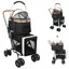 MIPAN.Poussette Pour Chat XXL Double - 97x 58x 46 cm - Poussette Pour Chien De 15 Kg - Poussette Pour Petit Animaux - Noir