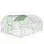 Grand Poulailler Métallique en Acier Galvanisé Toit Imperméable Anti-UV Parc Grillagé Portable Portes voûtées 3x4x2m Argenté