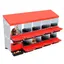 Pondoir Poules Pondeuses 10 Compartiments Poulailler en Métal Bac de Récupération Ponte Collecte des Œufs Rouge