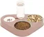 Double Gamelle Chat Surélevée, Bol Anti-Vomissements, 3 en 1, Acier Inoxydable, Pour Chats et Chiots (Rose)
