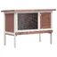 Clapier d'extérieur 1 Niveau Marron et Blanc Bois 90x45x65 cm Cage à Lapins Multiples Utilisations Maison Lapin Enclos