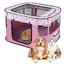 Enclos pliable pour chiots et animaux - En tissu Oxford - Tente rectangulaire - 70 x 55 x 40 cm - Rose