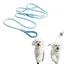 Laisse double 18m Bleu pour 2 petits chiens 200kg 360° Rotative Poignées Rembourrées Entraînement/Sortie Cuneary