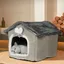 MIPAN NICHE Lit pour chat Litière pour chat-46*36 * 40cm Lit pour chat super doux Nettoyable et facile d'entretien brun