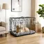 Cage pour Chien Pliable Double Porte Séparateur Inclus Bac Amovible Facile à Nettoyer Pour Chiot Transport et Parc