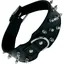 Gloria Pets Collier En Cuir Ranger Avec 3 Rangées De Pointes Noir
