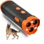 Répulsif ultrasons chien LED 3 têtes anti-aboiement longue portée portable intérieur/extérieur petites/moyennes races