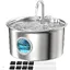 Fontaine Eau Chat INOX: Fontaine Chat Acier Inoxydable Automatique 26L Silencieuse Fontaine Chat+8 Filtres + 8 Éponges
