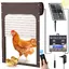 Porte Poulailler Automatique Solaire,Porte Automatique Poulailler en Aluminium avec Affichage LED, Capteur de Lumière, Telecommande