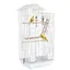 Cage à Oiseaux pour Perruches Canaris avec Accessoires Jouets et Plateau Blanc 46x36x100 cm