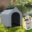COSTWAY Niche 110 cm pour Moyens Chiens, Fenêtre, Housse Amovible, Lit pour Animaux Compagnie Surélevé, Abri pour Chien avec Auvent