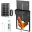 TTLIFE Porte Automatique Poulailler Solaire, 2024 Aluminium Trappe Poulailler Automatique avec Écran LCD Programmable, Télécommande