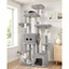 Arbre à chat XXL - HOLISANE - F80E - 203 cm - 2 niches 45x40x35 cm - Planche et 5 poteaux sisal