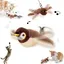 Oiseau Volant pour Chat Jouet pour Chat Oiseau Gazouillant Simulated Chirping Bird Jouet Interactif pour Chats(Moineau)