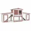 @FRENCH Clapier large dextérieur - Pour 10 Animau x - Marron et blanc 201 x 45 x 85cm - Bois - Maison Lapin Enclos 78613